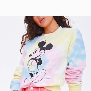 Forever 21 Pastel Tie-Dye Mickey Sweater